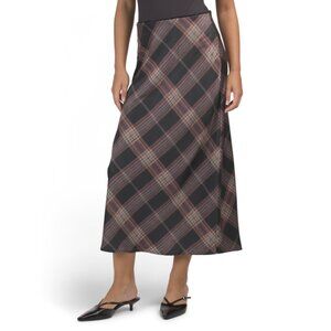 BELLE VERE Black/wine Pull On Printed Flared Maxi Skirt